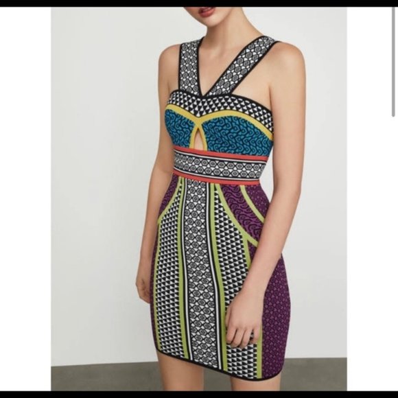 Robe Bodycon Florale à Lanières BCBGMAXAZRIA - Taille L - Neuf Avec étiquettes - Soirée